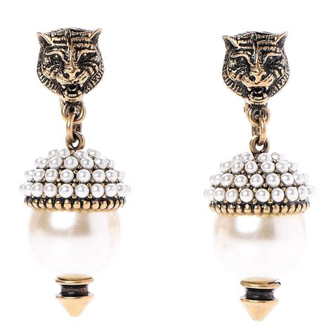 gucci feline earrings|Gucci large earrings.